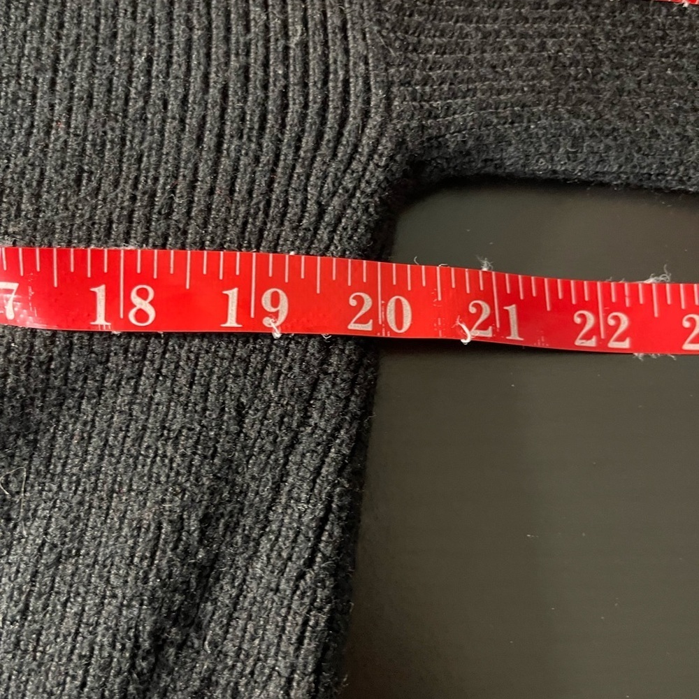 Lululemon Size 2 (med) black ribbed knit open wool blend cardigan cozy Cabinco… - Picture 8 of 8